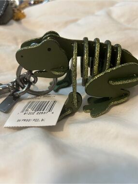 Coach Green Glitter Frog Puzzle Keychain Charm